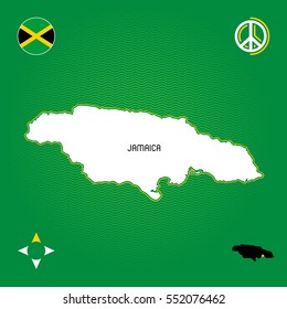 simple outline map of jamaica