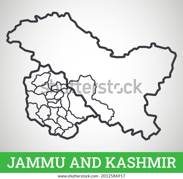 Simple Outline Map Jammu Kashmir Vector Stock Vector (Royalty Free ...