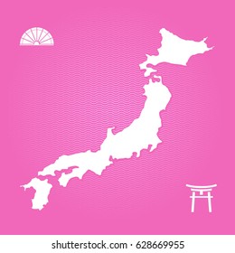 simple outline map of japan