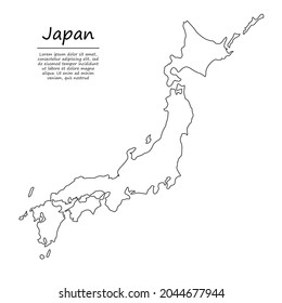 Simple Outline Map Japan Vector Silhouette Stock Vector (Royalty Free ...