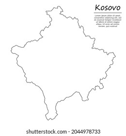 Simple Outline Map Kosovo Vector Silhouette Stock Vector (Royalty Free ...