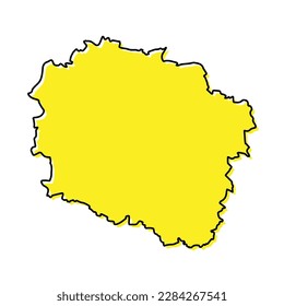 Simple outline map of Kujawy-Pomerania is a region of Poland. Stylized minimal line design