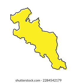 Simple outline map of Kyoto is a prefecture of Japan. Stylized minimal line design