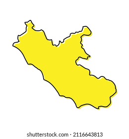 Simple outline map of Lazio is a region of Italy. Stylized minimal line design