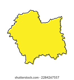 Simple outline map of Lesser Poland is a region of Poland. Stylized minimal line design