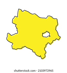 Simple outline map of Lower Austria is a state of Austria. Stylized minimal line design