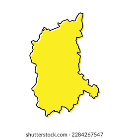 Simple outline map of Lubusz is a region of Poland. Stylized minimal line design