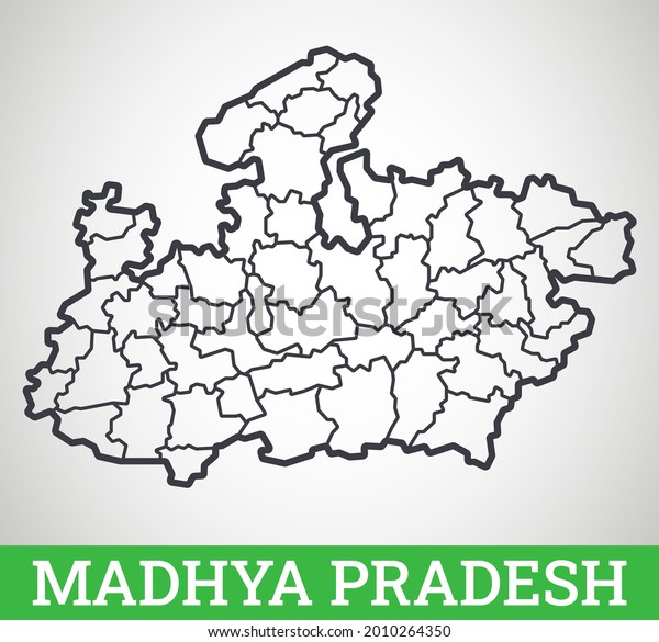 Simple Outline Map Madhya Pradesh District Stock Vector (Royalty Free ...