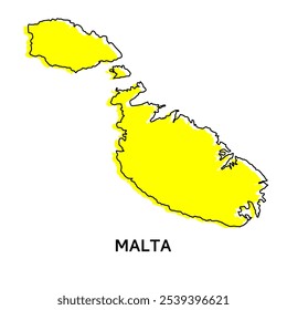 Simple outline map of Malta. Stylized minimal line design. map vector	