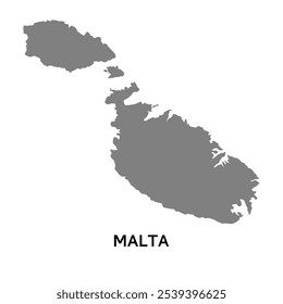 Simple outline map of Malta. Stylized minimal line design. map vector	