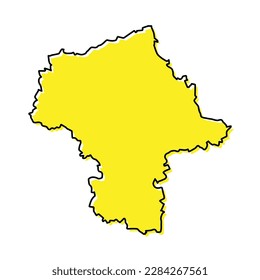 Simple outline map of Masovia is a region of Poland. Stylized minimal line design