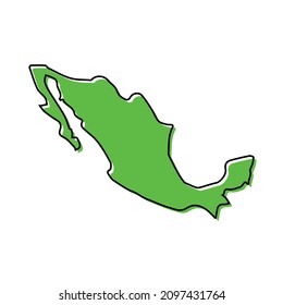 Simple Outline Map Mexico Stylized Minimal Stock Vector (Royalty Free ...