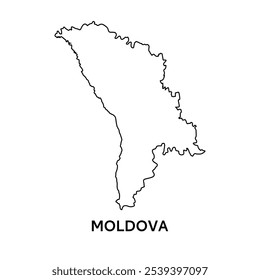 Simple outline map of moldova.  map vector	