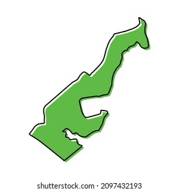 Simple outline map of Monaco, Stylized minimal line design