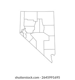 Simple outline map of Nevada state