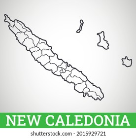 Simple outline map of New Caledonia. Vector graphic illustration.