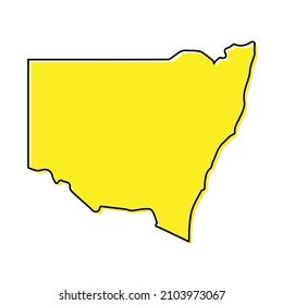 Simple outline map of New South Wales is a state of Australia. Stylized minimal line design
