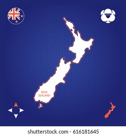 simple outline map of New Zealand