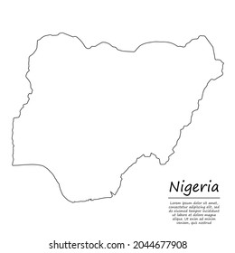 Simple Outline Map Nigeria Vector Silhouette Stock Vector (Royalty Free ...