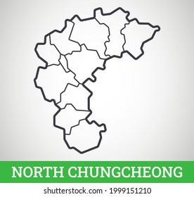 Simple outline map of North Chungcheong, South Korea. Vector graphic illustration.