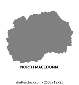 Simple outline map of north macedonia. Stylized minimal line design. map vector	