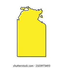 Simple outline map of Northern Territory is a state of Australia. Stylized minimal line design
