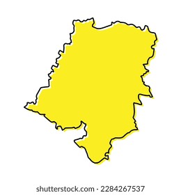 Simple outline map of Opole is a region of Poland. Stylized minimal line design