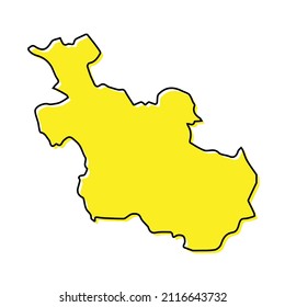 Simple outline map of Overijssel is a province of Netherlands. Stylized minimal line design