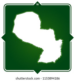 simple outline map of Paraguay
