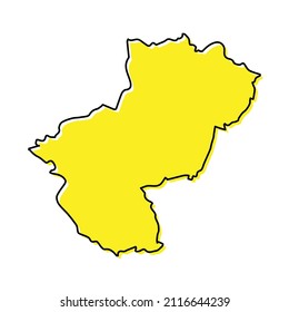 Simple outline map of Pays de la Loire is a region of France. Stylized minimal line design