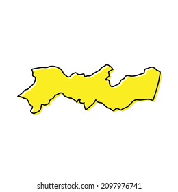 Simple outline map of Pernambuco is a state of Brazil. Stylized minimal line design