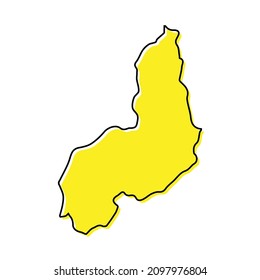 Simple outline map of Piaui is a state of Brazil. Stylized minimal line design