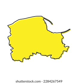 Simple outline map of Pomerania is a region of Poland. Stylized minimal line design