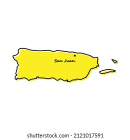 Simple outline map Puerto