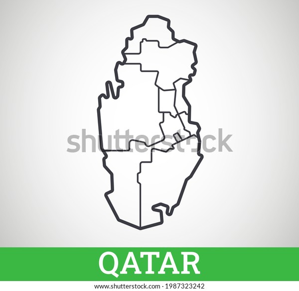 Simple Outline Map Qatar Municipalities Vector Stock Vector (Royalty ...