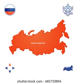 simple outline map of russian Federation