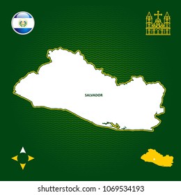 simple outline map of Salvador 