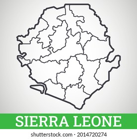 Simple outline map of Sierra Leone. Vector graphic illustration.