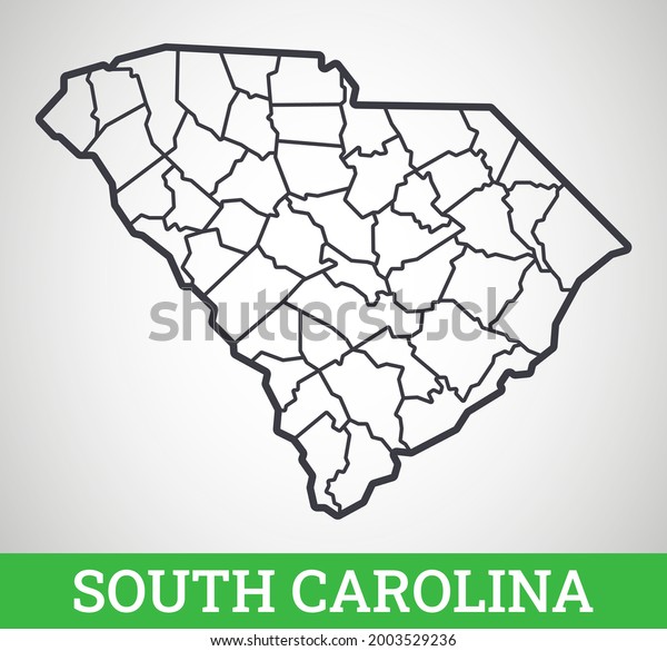 Simple Outline Map South Carolina Vector Stock Vector (Royalty Free ...