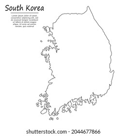 Simple Outline Map South Korea Vector Stock Vector (Royalty Free ...