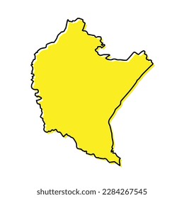 Simple outline map of Subcarpathia is a region of Poland. Stylized minimal line design