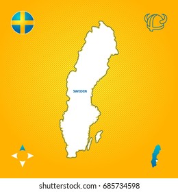 simple outline map of sweden
