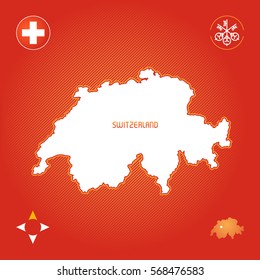simple outline map of switzerland