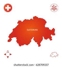 simple outline map of switzerland