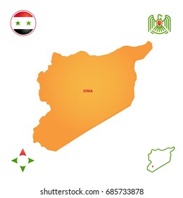 simple outline map of syria