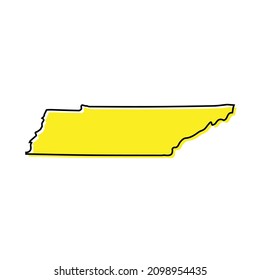 Simple Outline Map Tennessee State United Stock Vector (Royalty Free ...