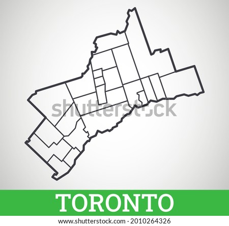 Simple outline map of Toronto, Canada. Vector graphic illustration.