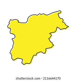 Simple outline map of Trentino-South Tyrol is a region of Italy. Stylized minimal line design