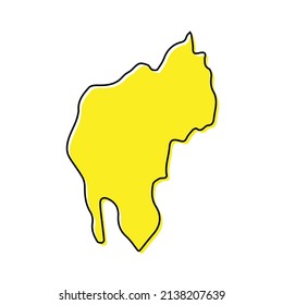 Mapa de esquema simple de Tripura es un estado de India. Diseño de línea mínimo estilizado
