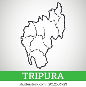 Simple outline map of Tripura. Vector graphic illustration.